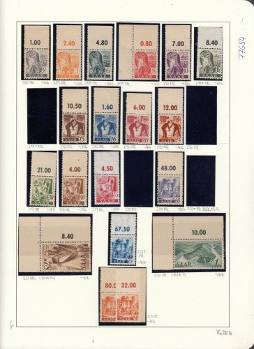 Saarland 1947 Mi. Nr. 206-25 **   Oberrand  nicht Kpl.