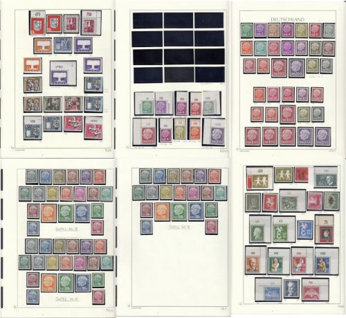 Saarland 1957-59 Mi. Nr. 379-448 ** (OPD)  + Eckränder