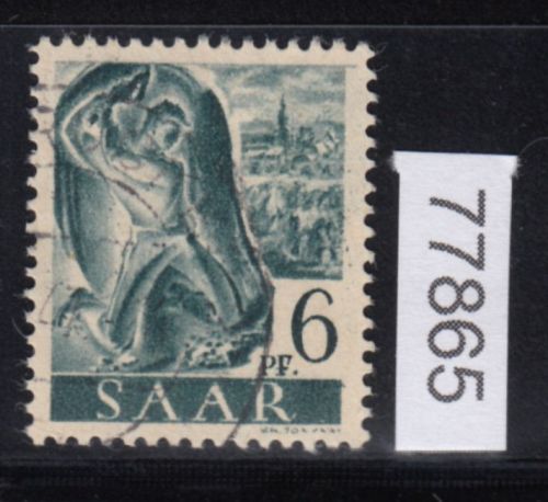 Saarland 1947 Mi. Nr. 208 V  gestempelt   Plattenfehler   18,00