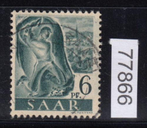 Saarland 1947 Mi. Nr. 208 II  gestempelt   Plattenfehler   15,00