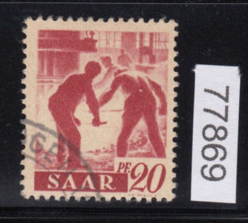 Saarland 1947 Mi. Nr. 214 II  gestempelt   Plattenfehler   25,00