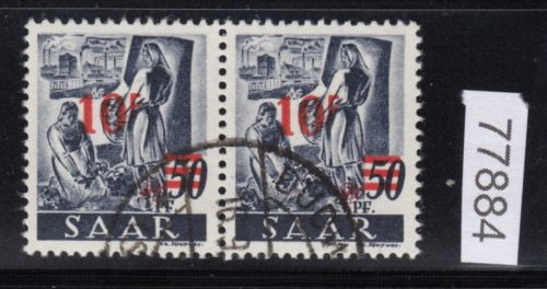 Saarland 1947 Mi. Nr. 235 II/I  gestempelt   paar
