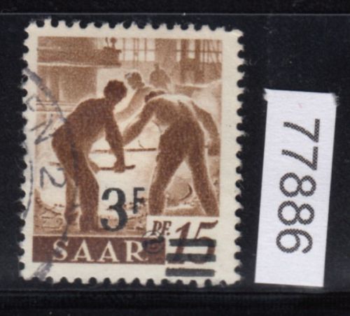 Saarland 1947 Mi. Nr. 230 II  Plf. I  gestempelt   Plattenfehler