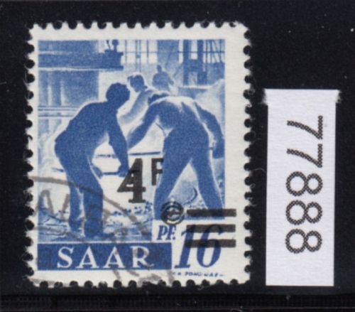 Saarland 1947 Mi. Nr. 230 II  Plf. IV  gestempelt   Plattenfehler   50,00