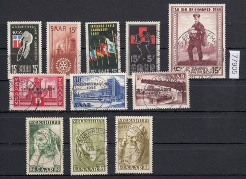 Saarland 1955 Mi. Nr. 357-367 Gestempelt Komplett