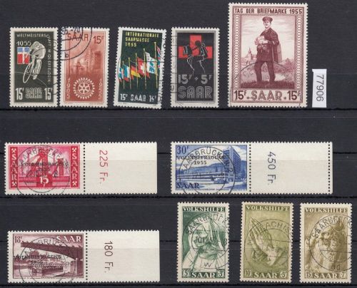 Saarland 1955 Mi. Nr. 357-367 Gestempelt Komplett