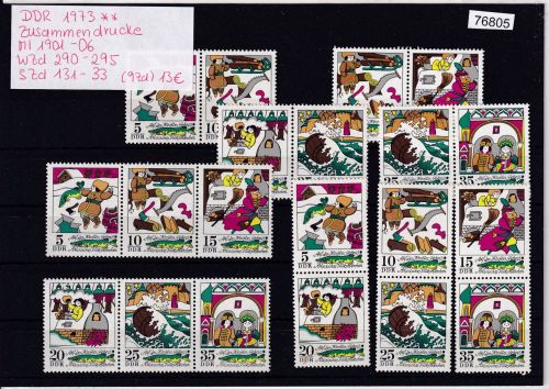 DDR 1973, Mich.-Nr.: 1901-06  **     Zusammendrucke Komplett