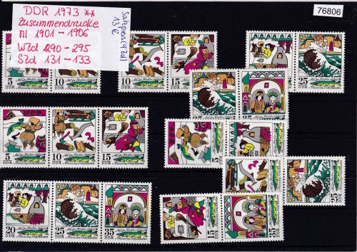 DDR 1973, Mich.-Nr.: 1901-06  **     Zusammendrucke Komplett