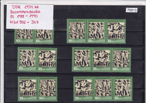 DDR 1974, Mich.-Nr.: 1988-90  **    Zusammendrucke Komplett