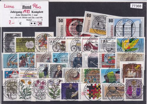 Bund 1983, Mich.-Nr.: 1162-1196 Gestempelt Komplett LUXUS PLUS Zentrisch Ersttag