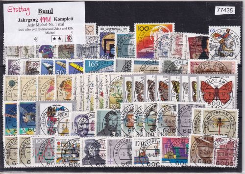Bund 1991, Mich.-Nr.: 1488-1581 Gestempelt Komplett  LUXUS PLUS Zentrisch Ersttag