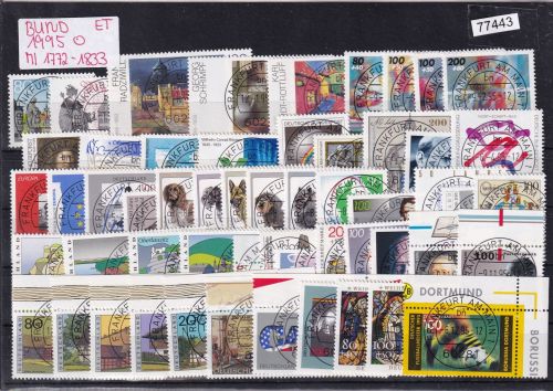 Bund 1995, Mich.-Nr.: 1772-1833 Gestempelt Frankfurt Komplett  LUXUS Zentrisch