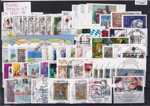 Bund 1996, Mich.-Nr.: 1834-1894 Gestempelt Berlin Komplett LUXUS  Zentrisch Ersttag