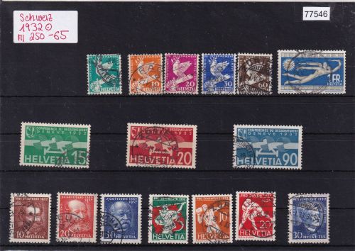 Schweiz 1932 : Mi.-Nr.: Komplett gestempelt