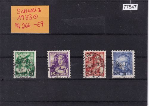 Schweiz 1933 : Mi.-Nr.: 266-69 Komplett gestempelt