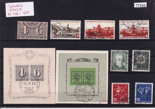 Schweiz 1943 : Mi.-Nr.: Komplett gestempelt