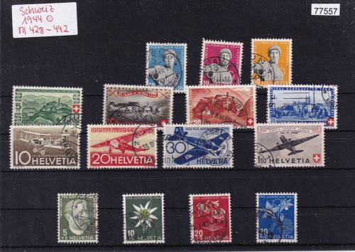 Schweiz 1944 : Mi.-Nr.: 128-142 gestempelt