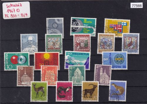 Schweiz 1967: Mi.-Nr.: 850-869 gestempelt