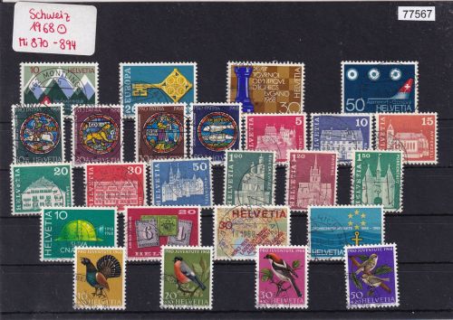 Schweiz 1968: Mi.-Nr.: 870-894 gestempelt