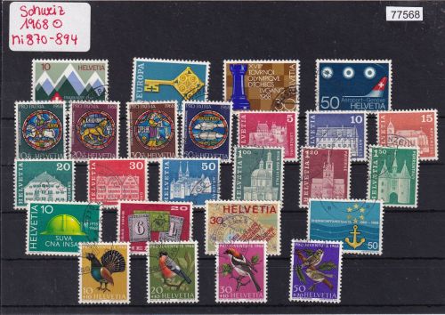 Schweiz 1968: Mi.-Nr.: 870-894 gestempelt