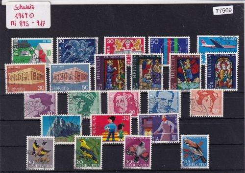 Schweiz 1969: Mi.-Nr.: 895-917 gestempelt