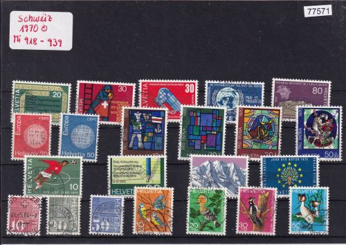 Schweiz 1970 : Mi.-Nr.:918-939 gestempelt