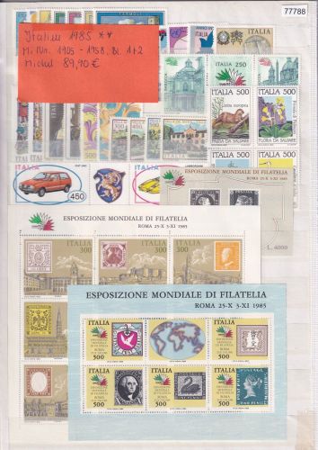 Italien 1985, Mich.-Nr.: 1905-1958, Bl. 1 +  **