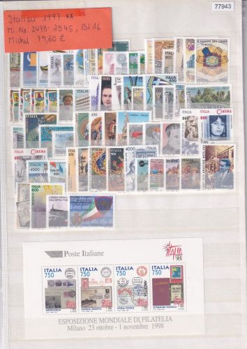 Italien 1997, Mich.-Nr.: 2478-2545 **