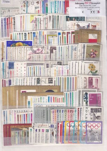 Polen 1965-69, Mich.-Nr.: 1561-1985 komplett gestempelt 1598 +1755 **vorhanden