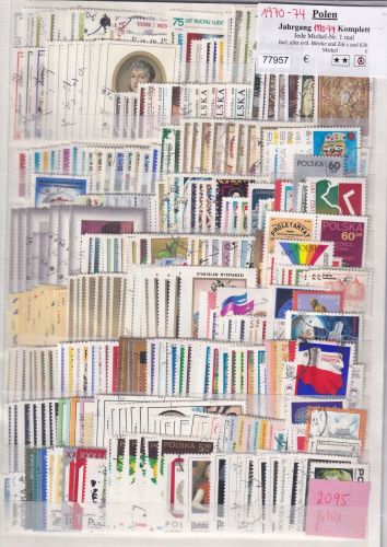 Polen 1970-74, Mich.-Nr.: 1986-2352 komplett gestempelt 2095 fehlt