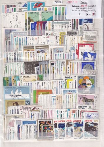 Polen 1975-79, Mich.-Nr.: 2353-2663 komplett gestempelt  Bl 76  mängel