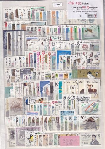 Polen 1984-86, Mich.-Nr.: 2899-3075 komplett gestempelt