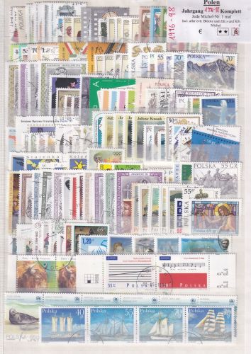 Polen 1996-98, Mich.-Nr.: 3571-3741 gestempelt komplett