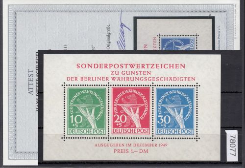 Berlin 1949, Mich.-Nr.: Block 1 ** geprüft  Attest  LUXUS