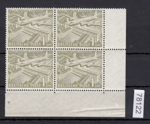 Berlin 1949, Mich.-Nr.: 57 b ** Eckrand 4er.-Block   lesen