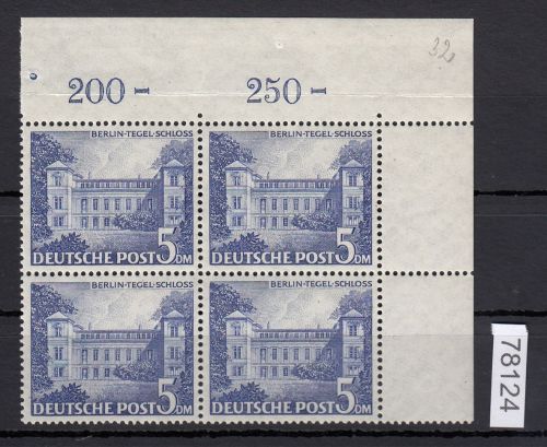 Berlin 1949, Mich.-Nr.: 60 ** Eckrand 4er.-Block   lesen