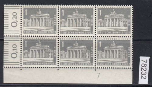 Berlin 1956, Mich.-Nr.: 140 y ** DZ  7  Eckrand   Druckerzeichen