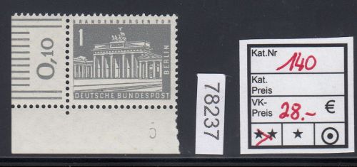 Berlin 1956, Mich.-Nr.: 140 y ** DZ  5  Eckrand   Druckerzeichen