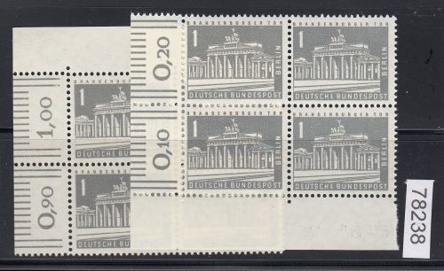 Berlin 1956, Mich.-Nr.: 140 y ** Eckrand 4er.-Block