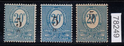 Abstimmung. Oberschlesien 1920, Mi.-Nr. 10 a,b,c  **