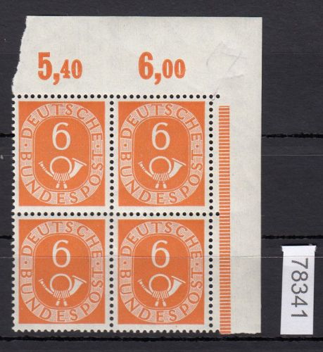 Bund 1951, Mich.-Nr.: 126 ** Eckrand  4er.-Block  lesen