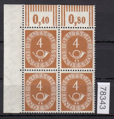Bund 1951, Mich.-Nr.: 124 ** Eckrand  4er.-Block