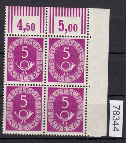 Bund 1951, Mich.-Nr.: 125 ** Eckrand  4er.-Block  Ecke 2