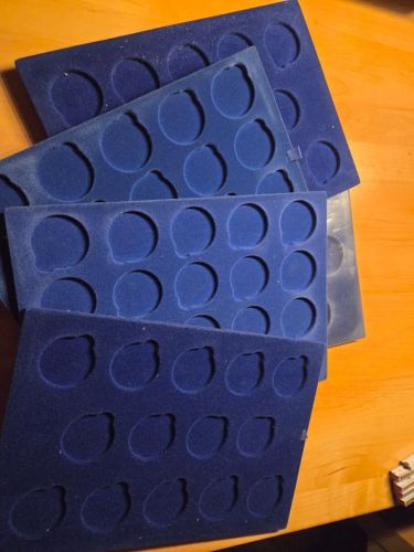 5 Münztablett für  Münzen bis 42 mm Durchmesser blauer Samt