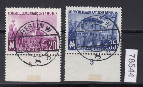 DDR 1955, Mich.-Nr.: 447+448 LUXUS Voll-Stempel + gummi  +  ERSTTAG  Berlin  W8