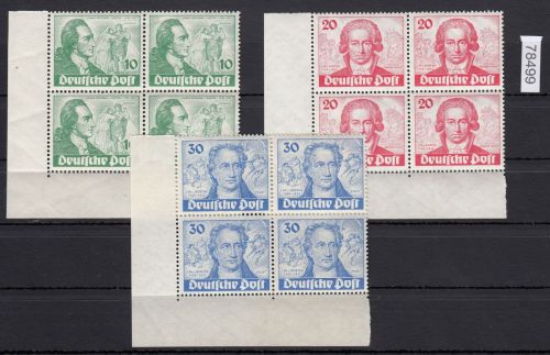 Berlin 1949, Mich.-Nr.: 61-63 ** Eckrand 4er.-Block   lesen