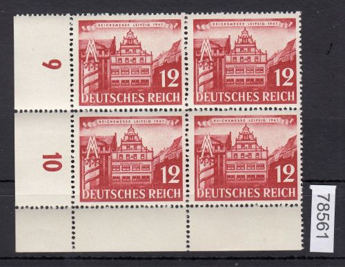 DR 1941, Mich.-Nr.: 766 **  ECKRAND  4er.-Block