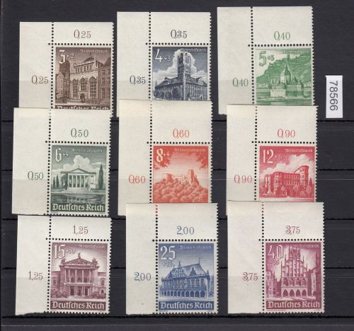 DR 1940, Mich.-Nr.: 751-759 **  ECKRAND   Luxus