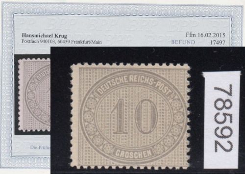 DR 1872, Mich.-Nr.: 12 ** geprüft  Befund