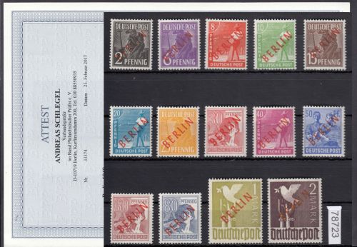 Berlin 1949, Mich.-Nr.: 21-34 ** geprüft  Attest LUXUS